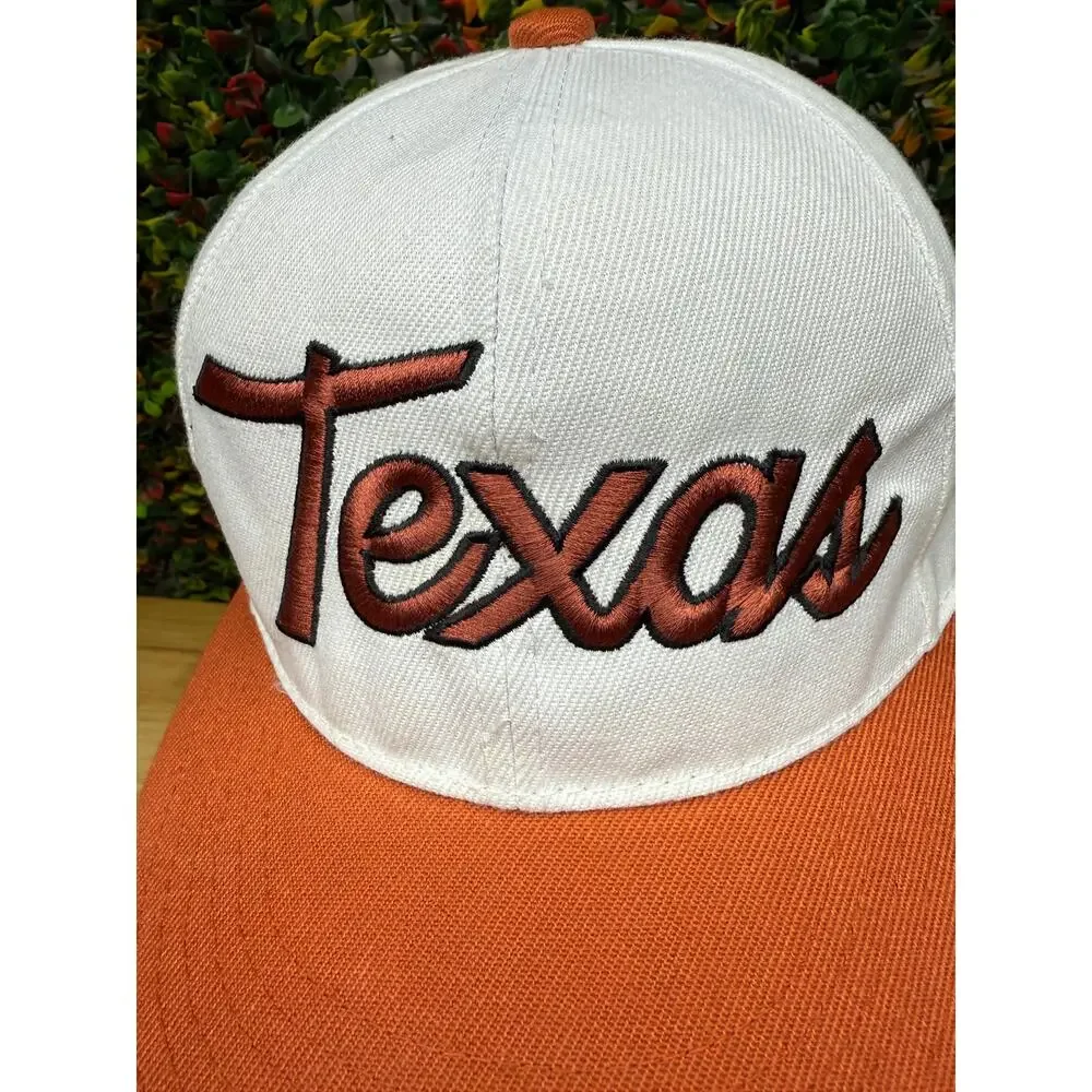 Texas Academy Fits AF Snapback Hat Cap Burnt Orange White Mens Adjustable OSFA‎